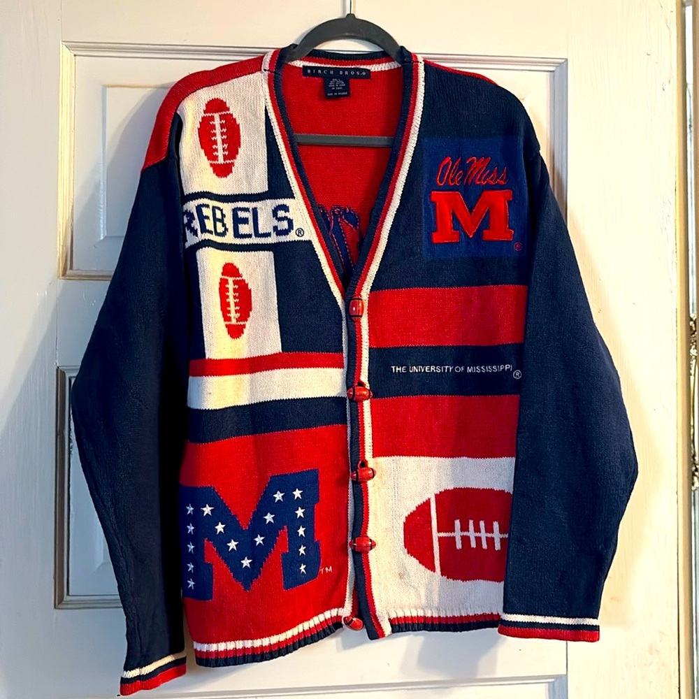Very nice vintage Ole Miss sweater by Birch Bros. Perfect for Game Day!!